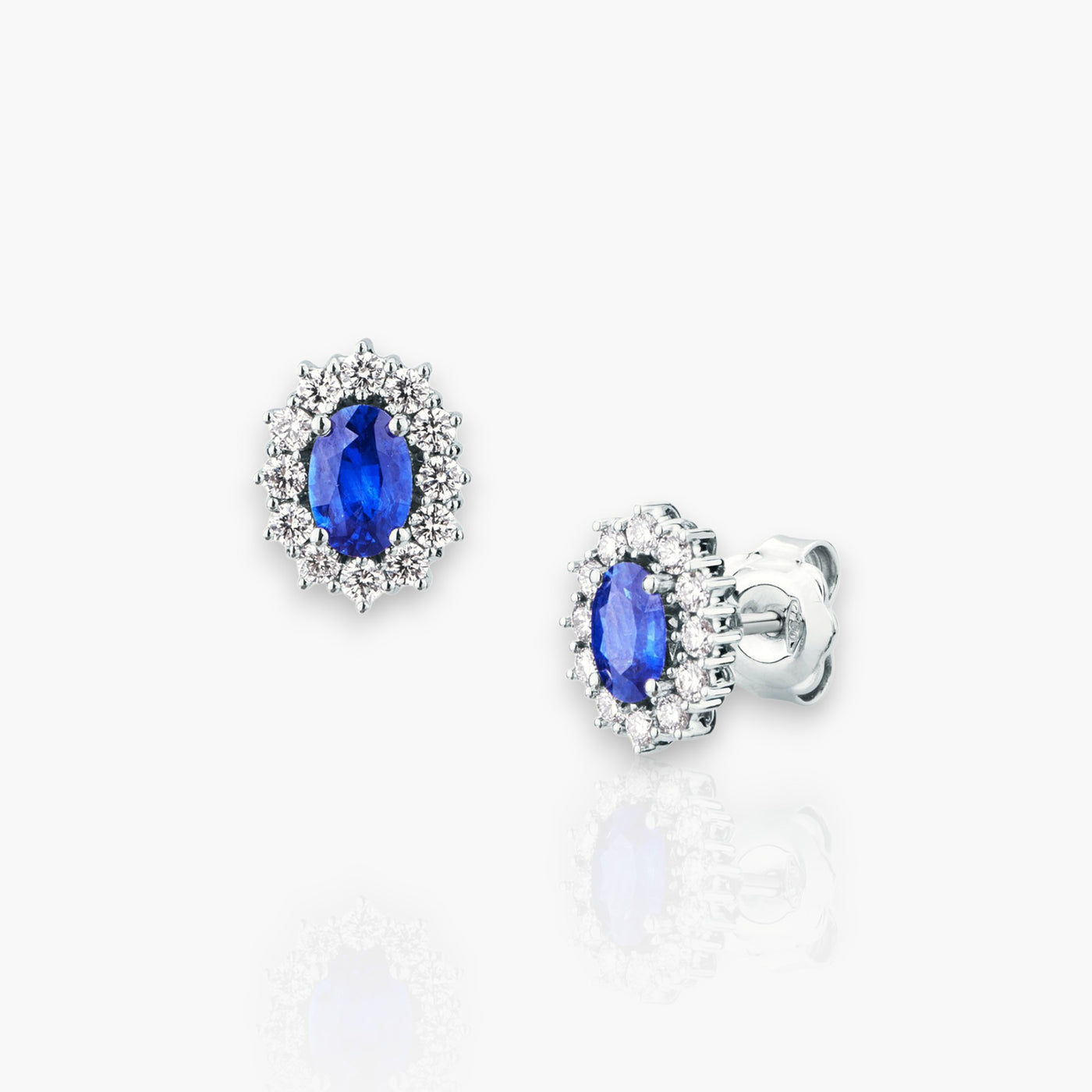 1.03ct Sapphire Earrings with Diamonds