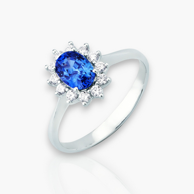 1.19ct Sapphire Ring with Diamonds