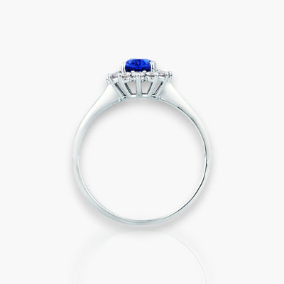 1.19ct Saphir Ring mit Diamanten