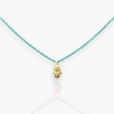 18K Gold Choker with hand of fatima - Moregola Fine Jewelry