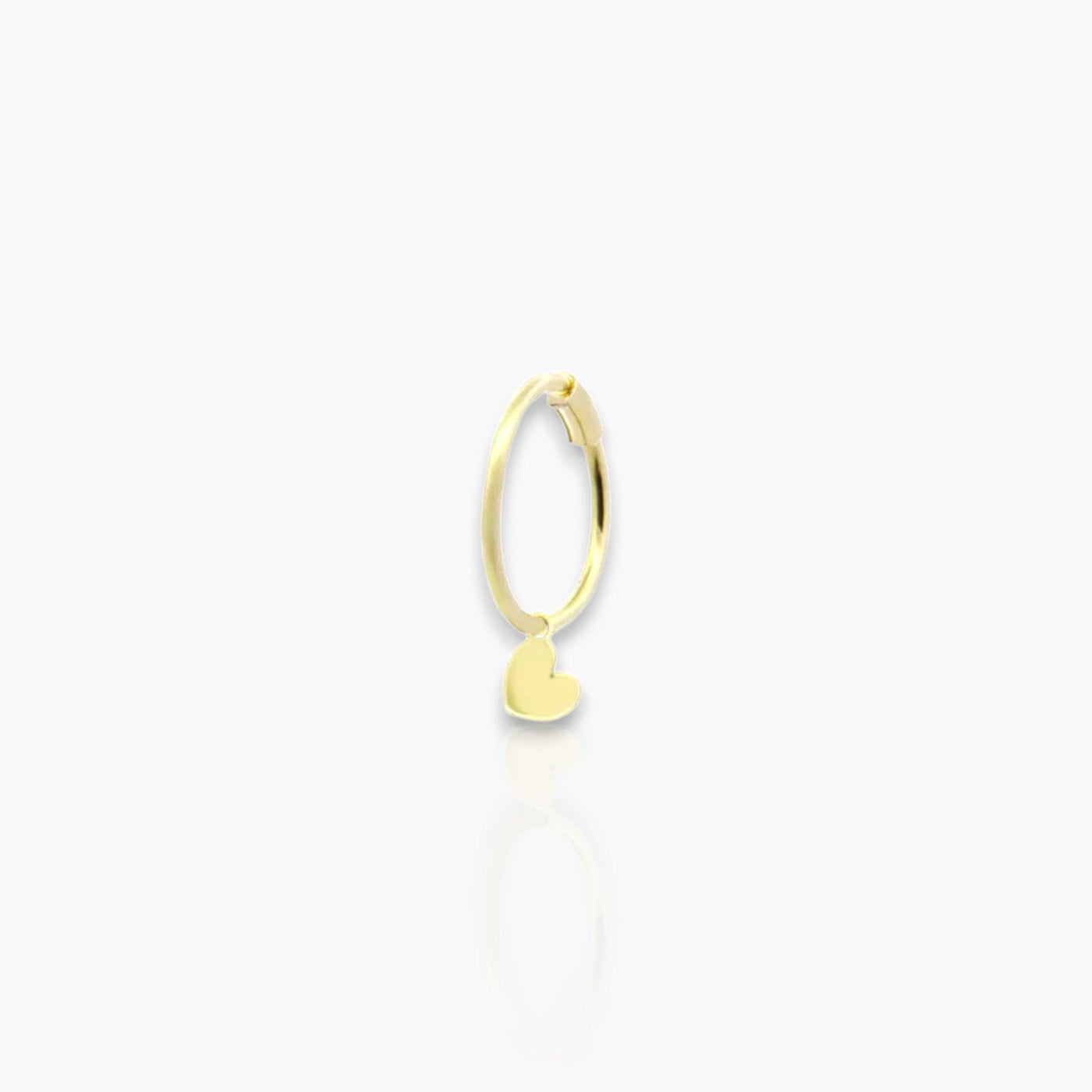 18kt gold mono earring with heart - Moregola Fine Jewelry