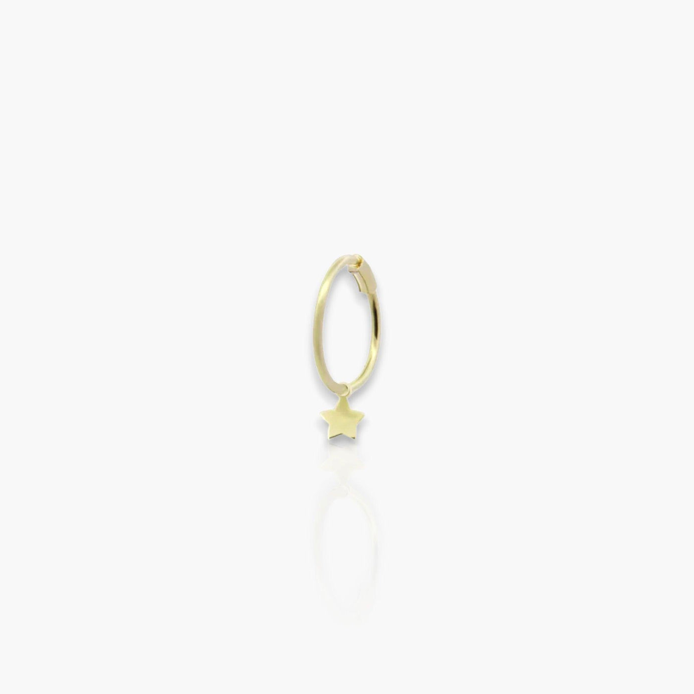 18kt gold mono earring with star - Moregola Fine Jewelry
