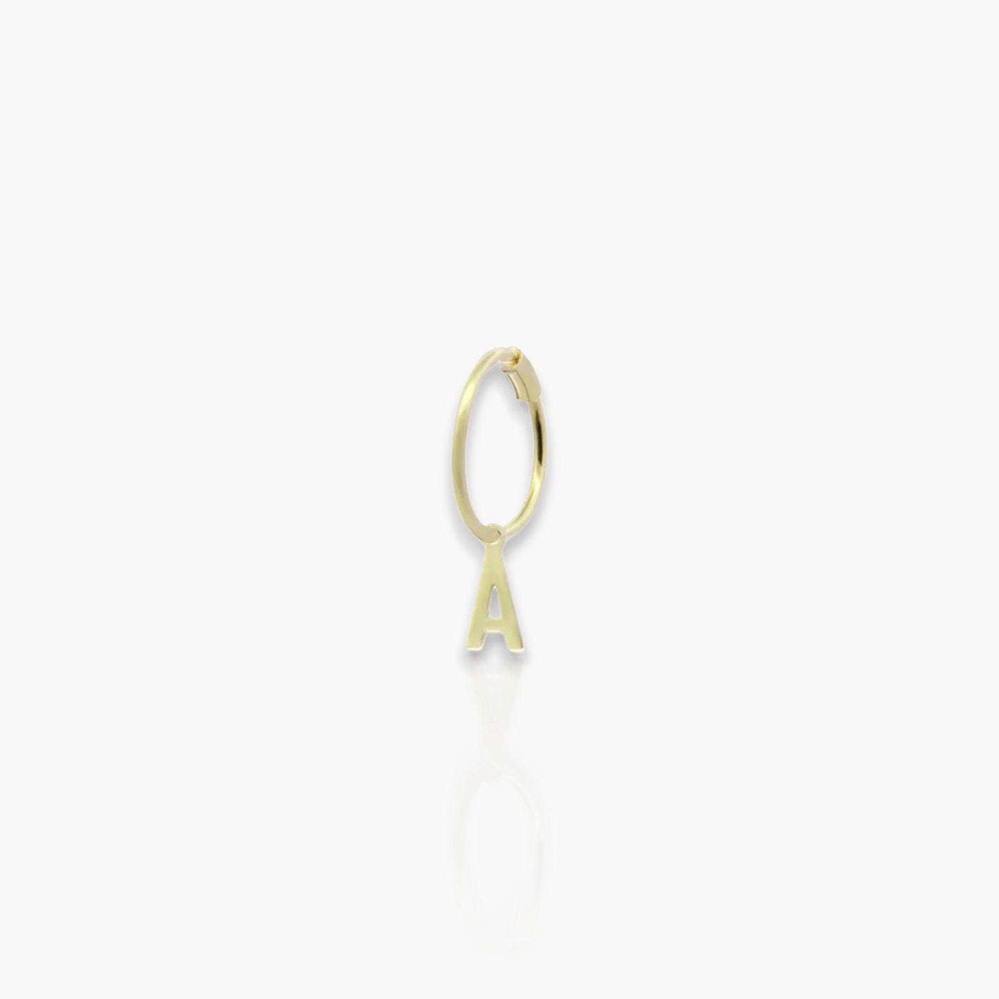 18kt Gold Mono Earring with Letter - Moregola Fine Jewelry