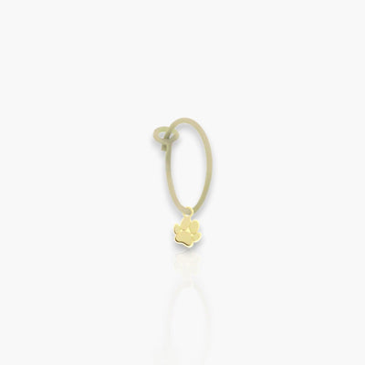 Mono Earring with 18kt gold paw and painted silver hoop - Moregola Fine Jewelry