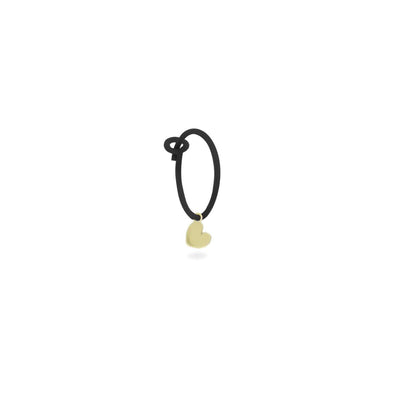 Mono Earring with 18kt gold heart and painted silver hoop - Moregola Fine Jewelry
