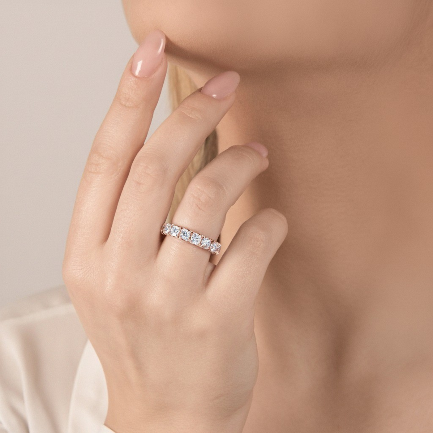 18kt Rosegold Memoire Ring (1.55ct - 3.25ct)