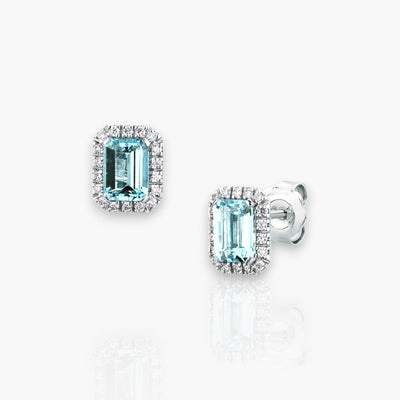 1.94ct Aquamarin Ohrstecker mit Diamanten