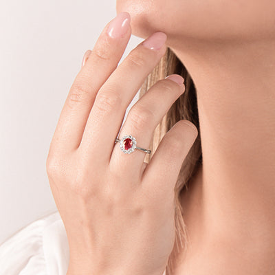 1.11ct Ruby Ring with Diamonds