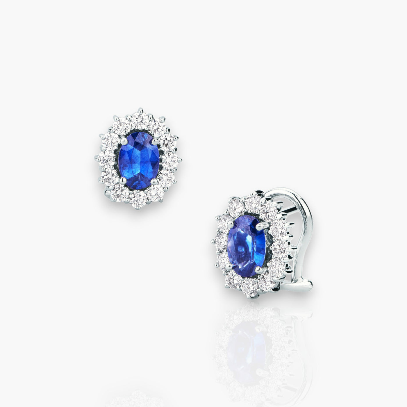 1.87ct Sapphire Earrings with Diamonds