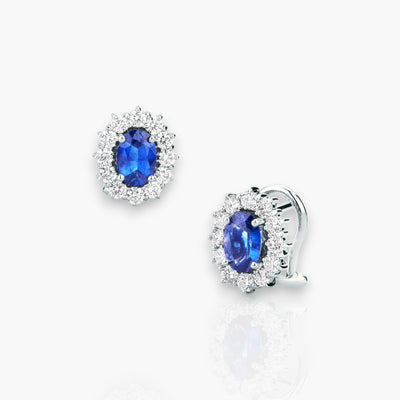 1.87ct Sapphire Earrings with Diamonds