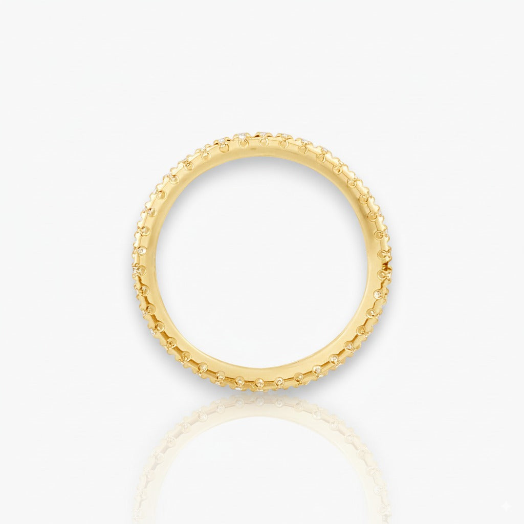 18kt Gelbgold Memoire Ring (Diamantgrößen: 0.41ct - 1.64ct)