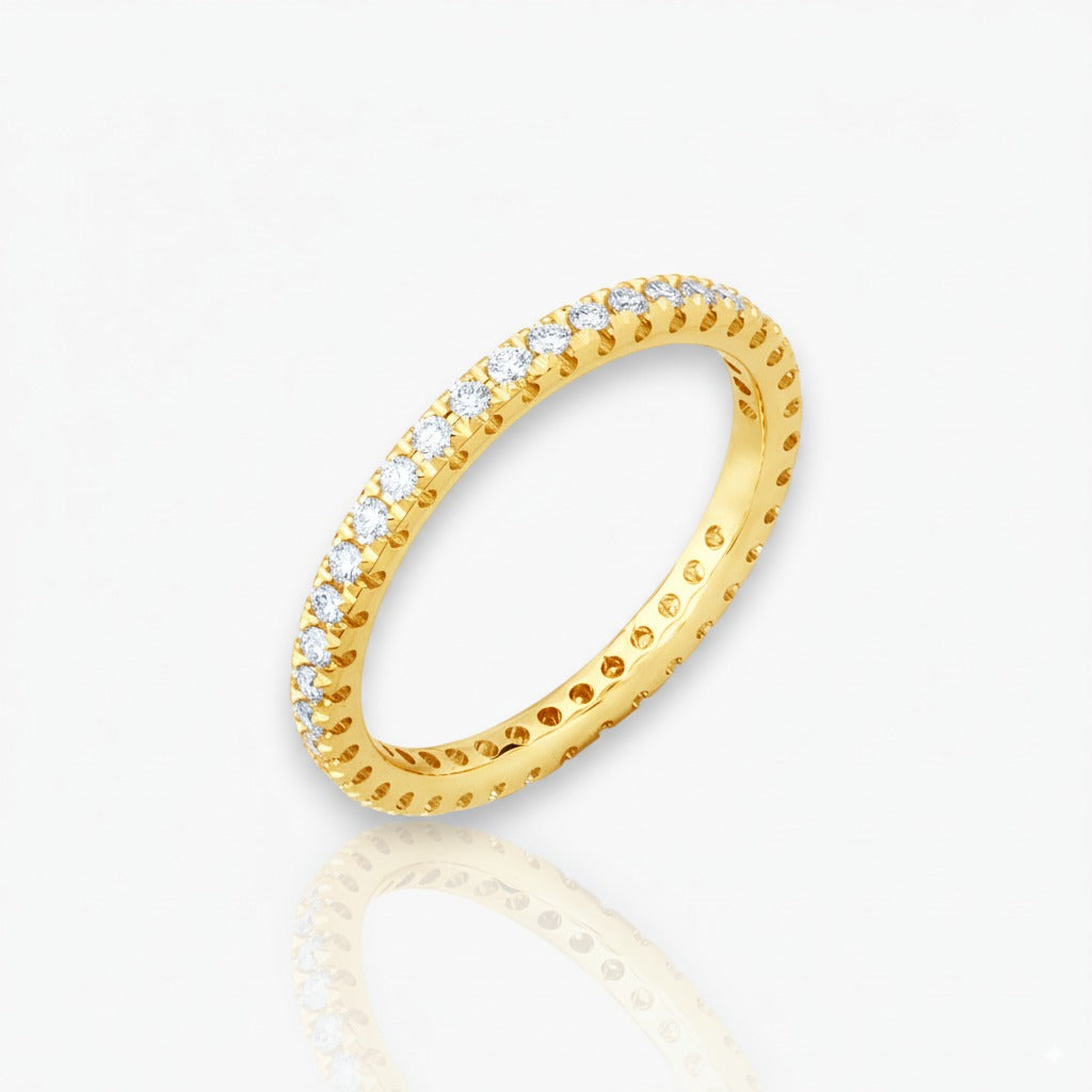 18kt Gelbgold Memoire Ring (Diamantgrößen: 0.41ct - 1.64ct)
