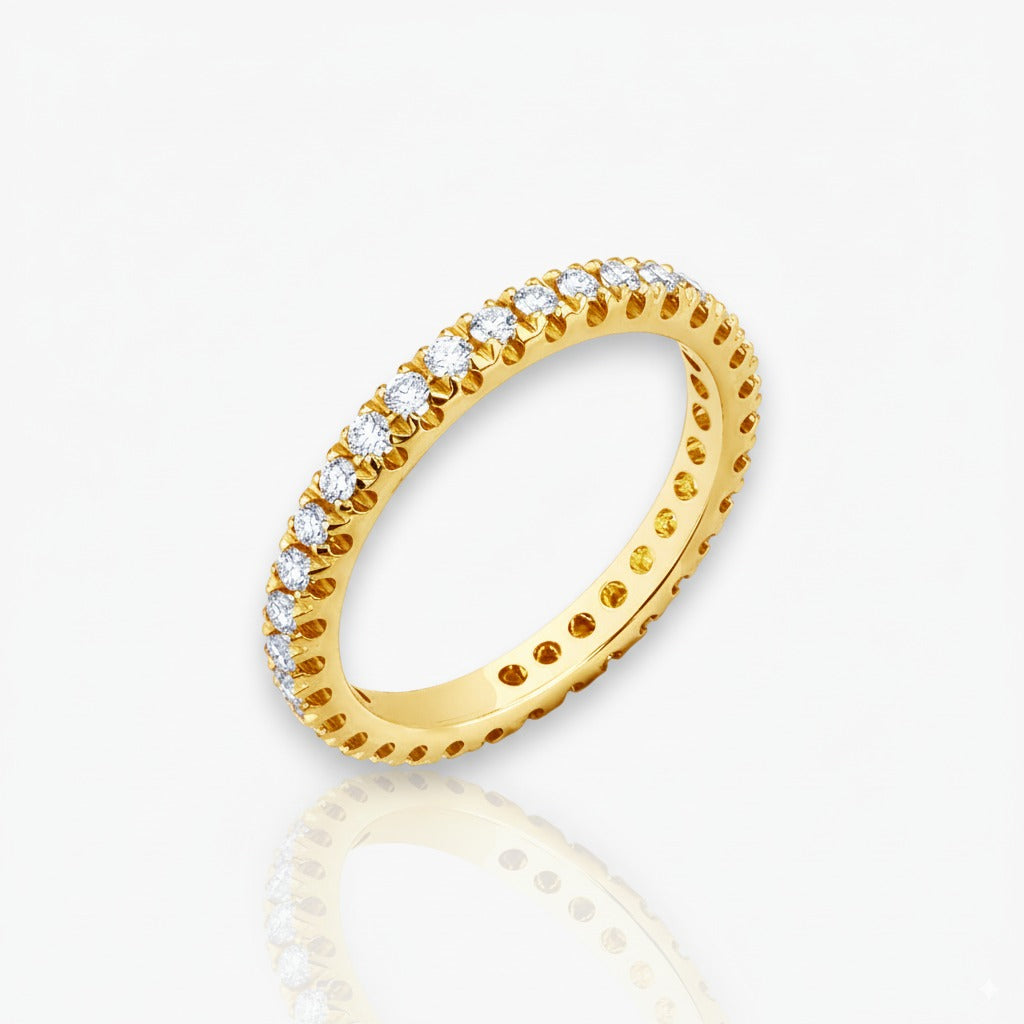 18kt Gelbgold Memoire Ring (Diamantgrößen: 0.41ct - 1.64ct)