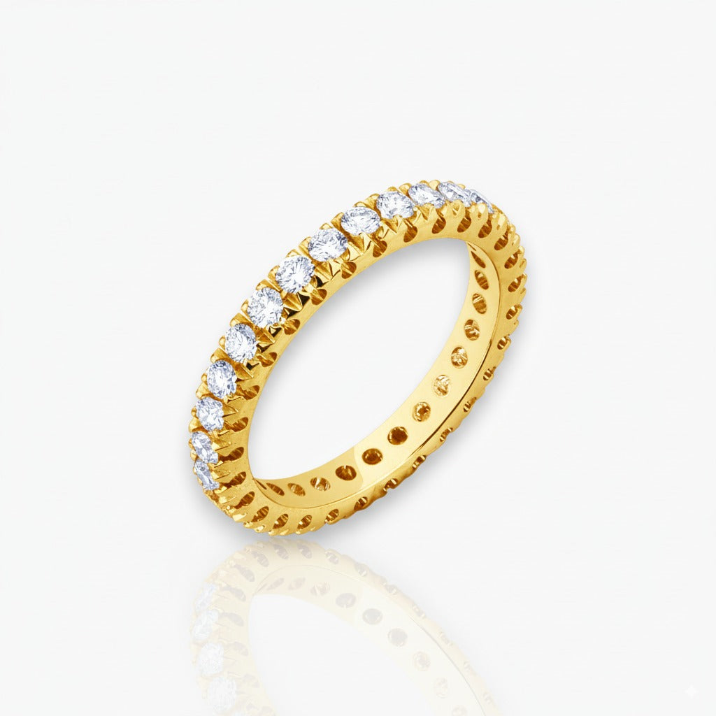 18kt Gelbgold Memoire Ring (Diamantgrößen: 0.41ct - 1.64ct)