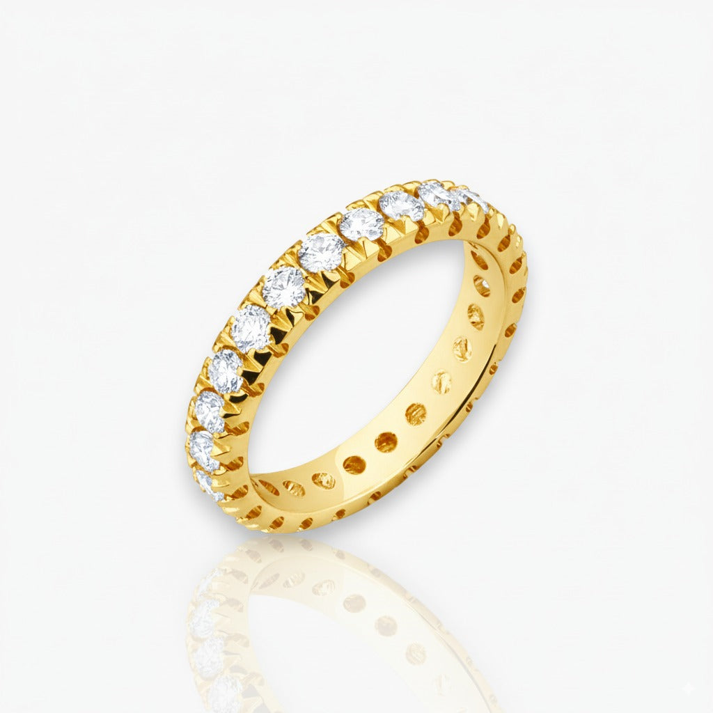 18kt Gelbgold Memoire Ring (Diamantgrößen: 0.41ct - 1.64ct)