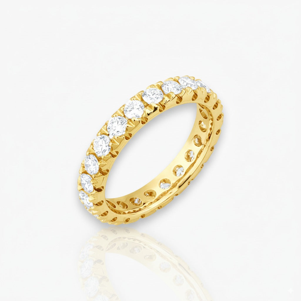 18kt Gelbgold Memoire Ring (Diamantgrößen: 0.41ct - 1.64ct)