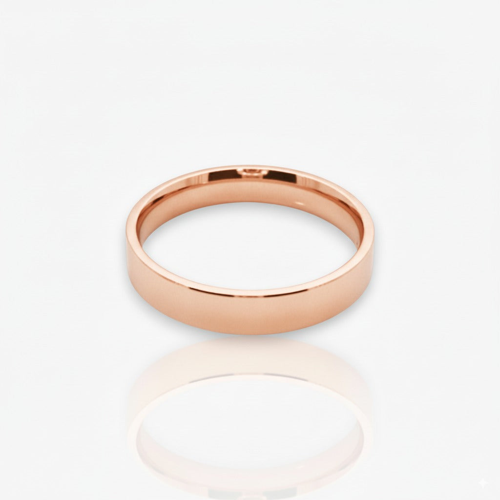 Ehering - 18kt Gold - 4mm, Comfort Fit, Flach, Massiv