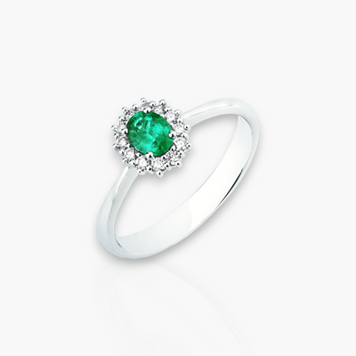 0.34ct Emerald Ring with Diamonds