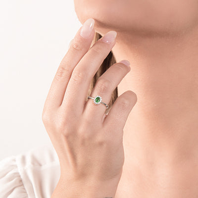 0.34ct Emerald Ring with Diamonds