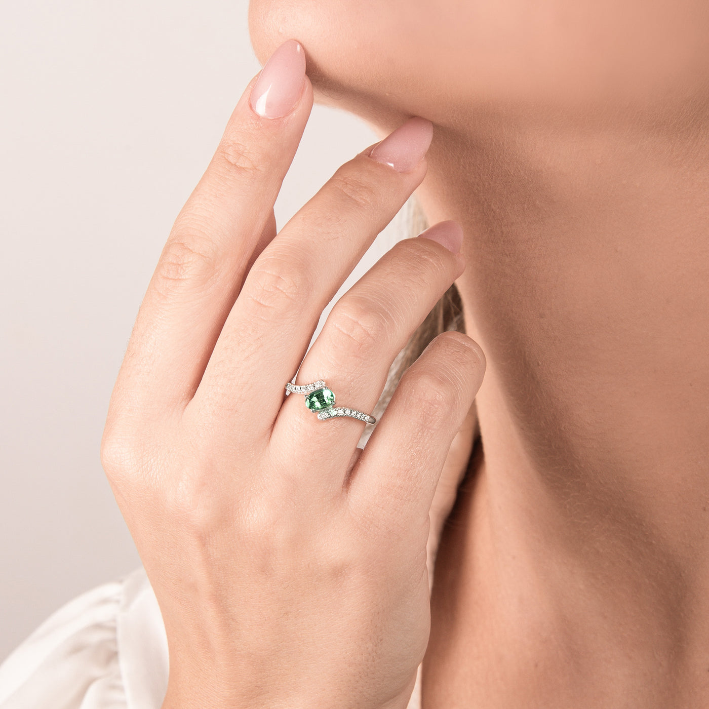 0.45ct Emerald Ring with Diamonds