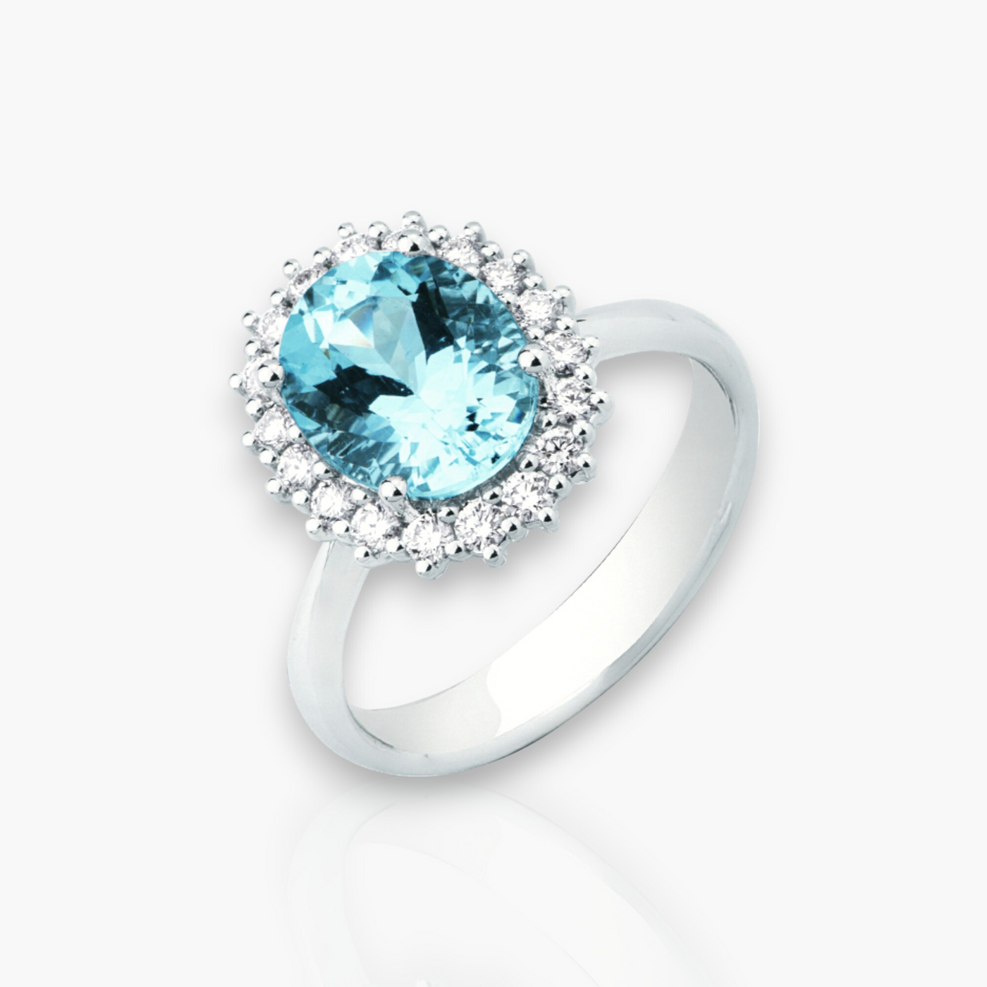 2.80ct Oval Aquamarine Ring with Diamonds