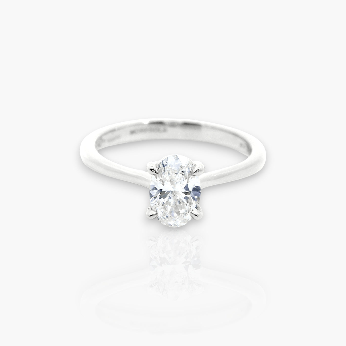 18kt White Gold Engagement Ring with oval diamond