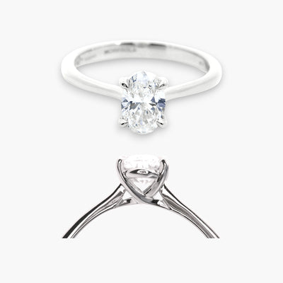18kt White Gold Engagement Ring with oval diamond