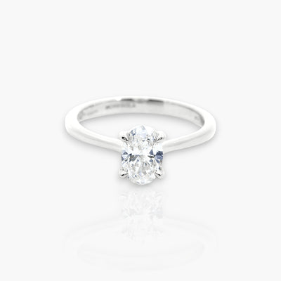18kt White Gold Engagement Ring with oval diamond
