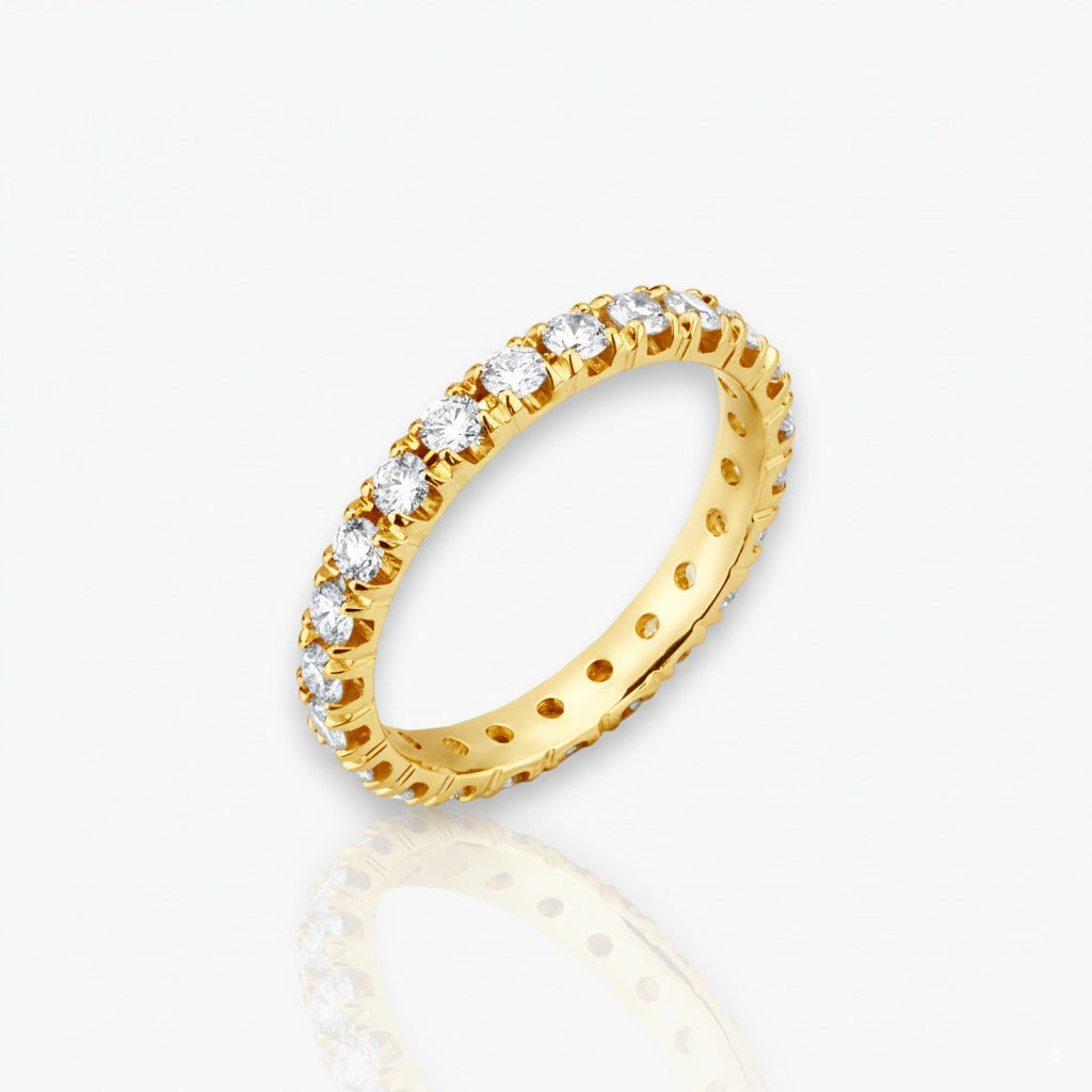 18kt Gelbgold Memoire Ring (Diamantengrößen: 0.28ct - 1.68ct)