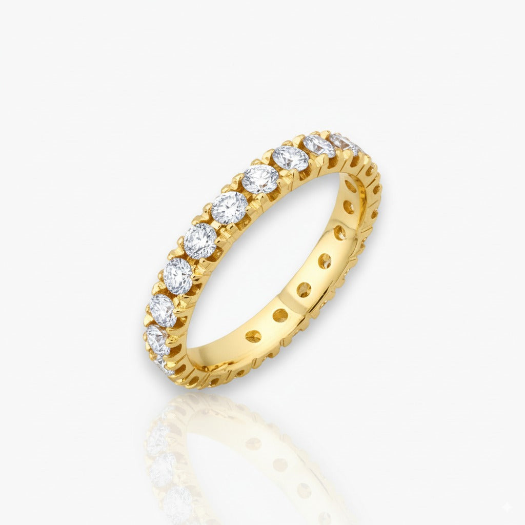 18kt Gelbgold Memoire Ring (Diamantengrößen: 0.28ct - 1.68ct)