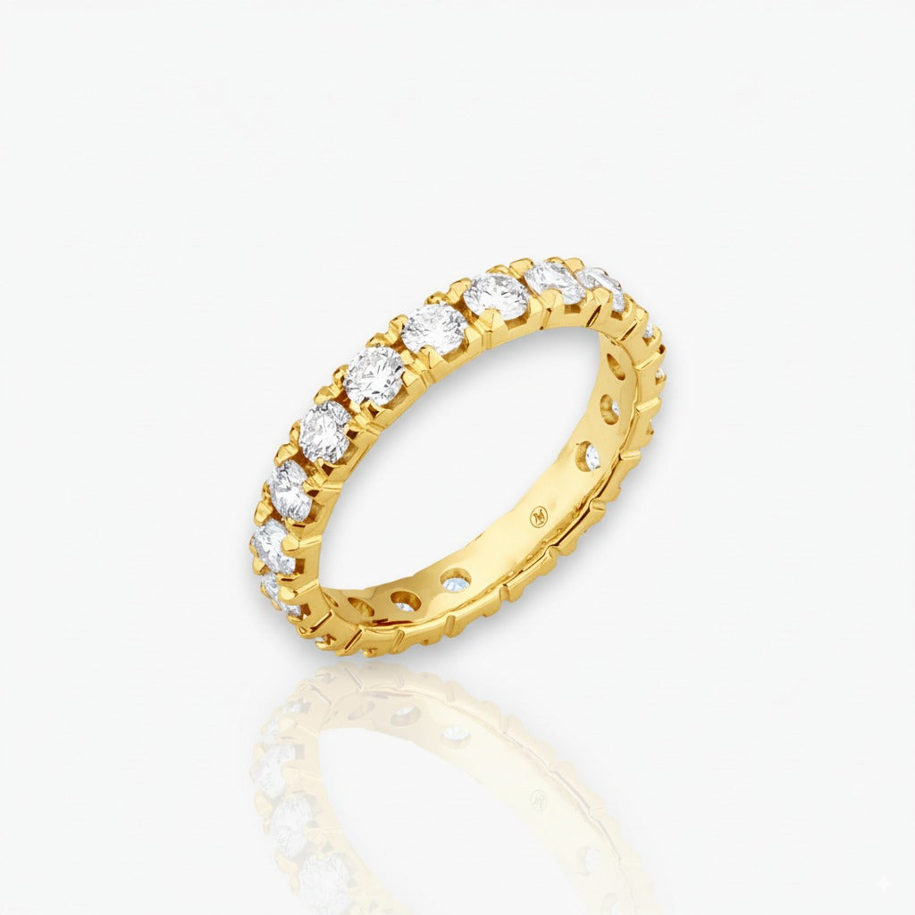 18kt Gelbgold Memoire Ring (Diamantengrößen: 0.28ct - 1.68ct)