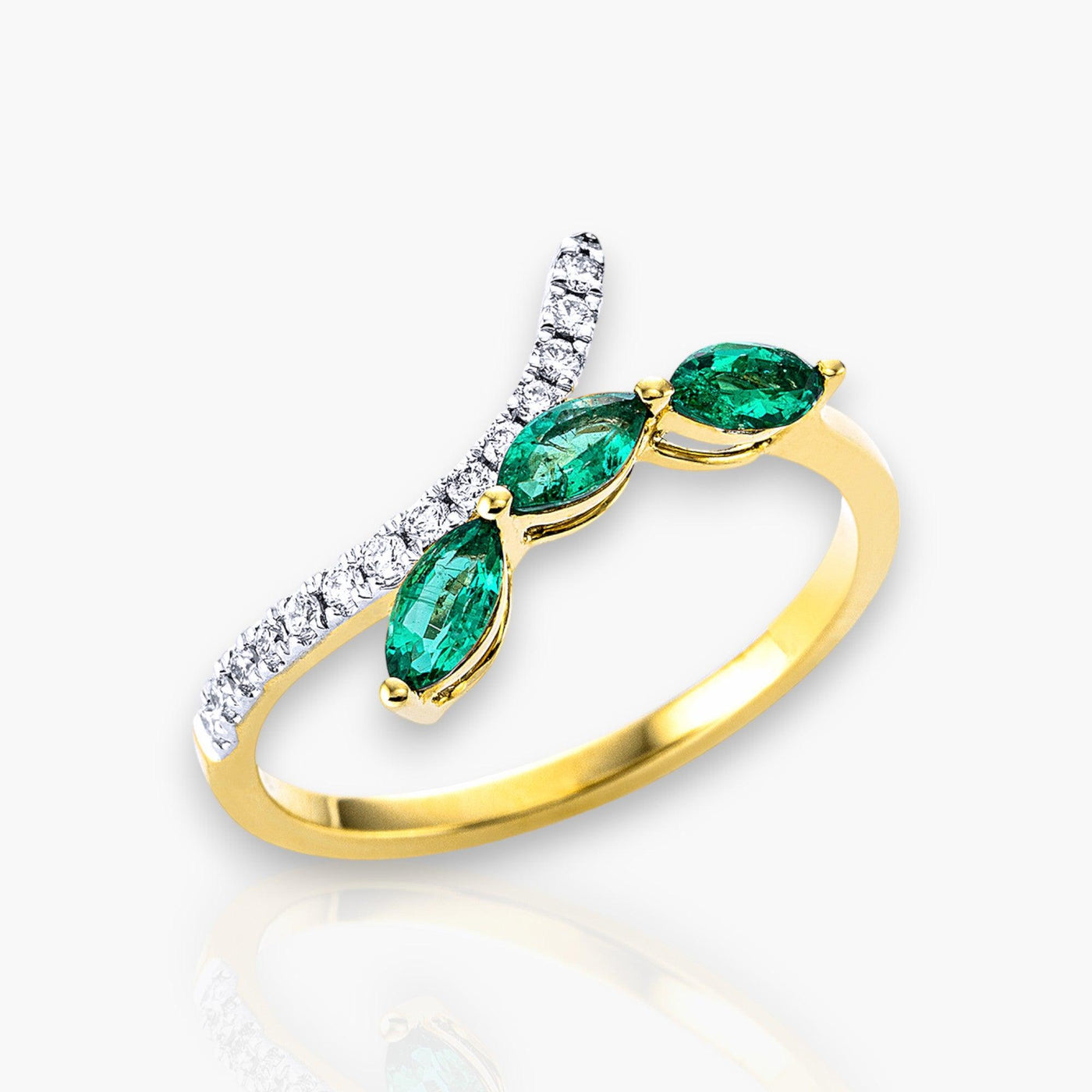 3 Emerald Drops Ring - Moregola Fine Jewelry