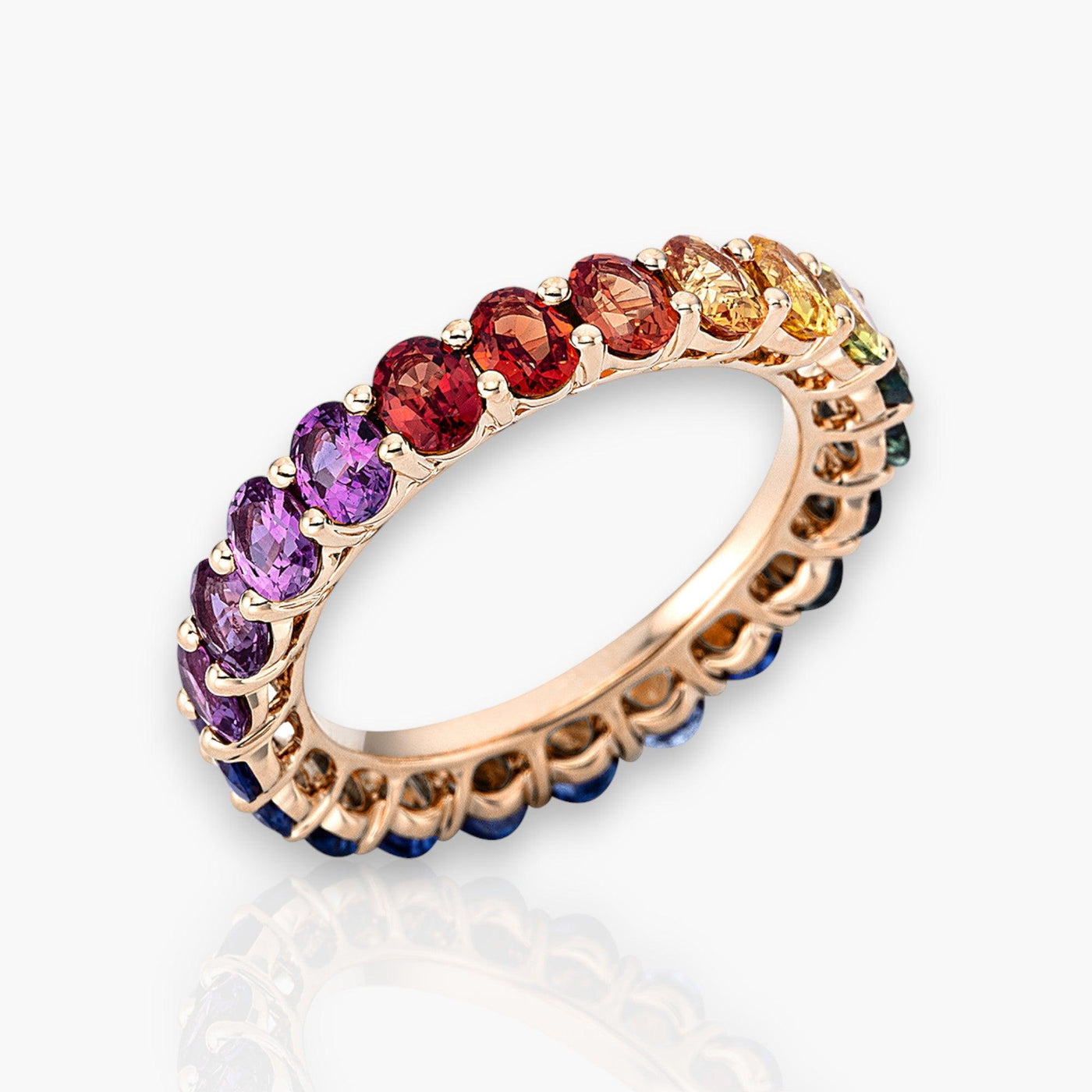 Multicolor Eternity Ring with 22 Sapphires - Moregola Fine Jewelry