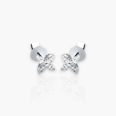 Butterfly studs white gold with 0.74ct diamonds - Moregola Fine Jewelry