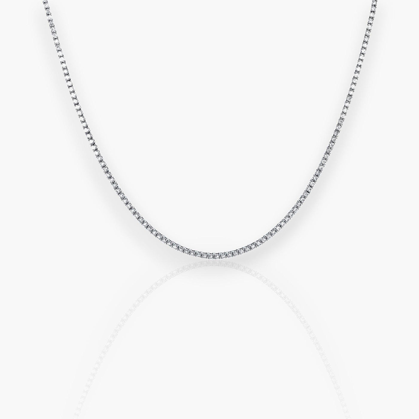 Tennis Necklace, 3.37ct (White Gold) - Moregola Fine Jewelry