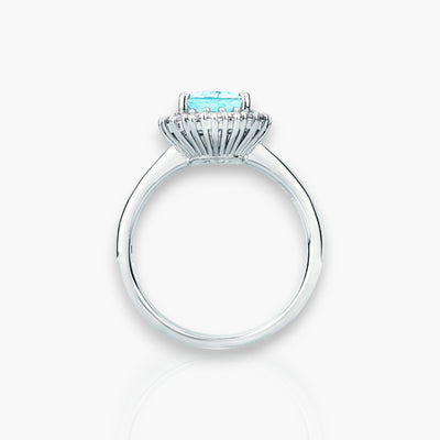 18kt Weißgold Ring mit großem Aquamarin