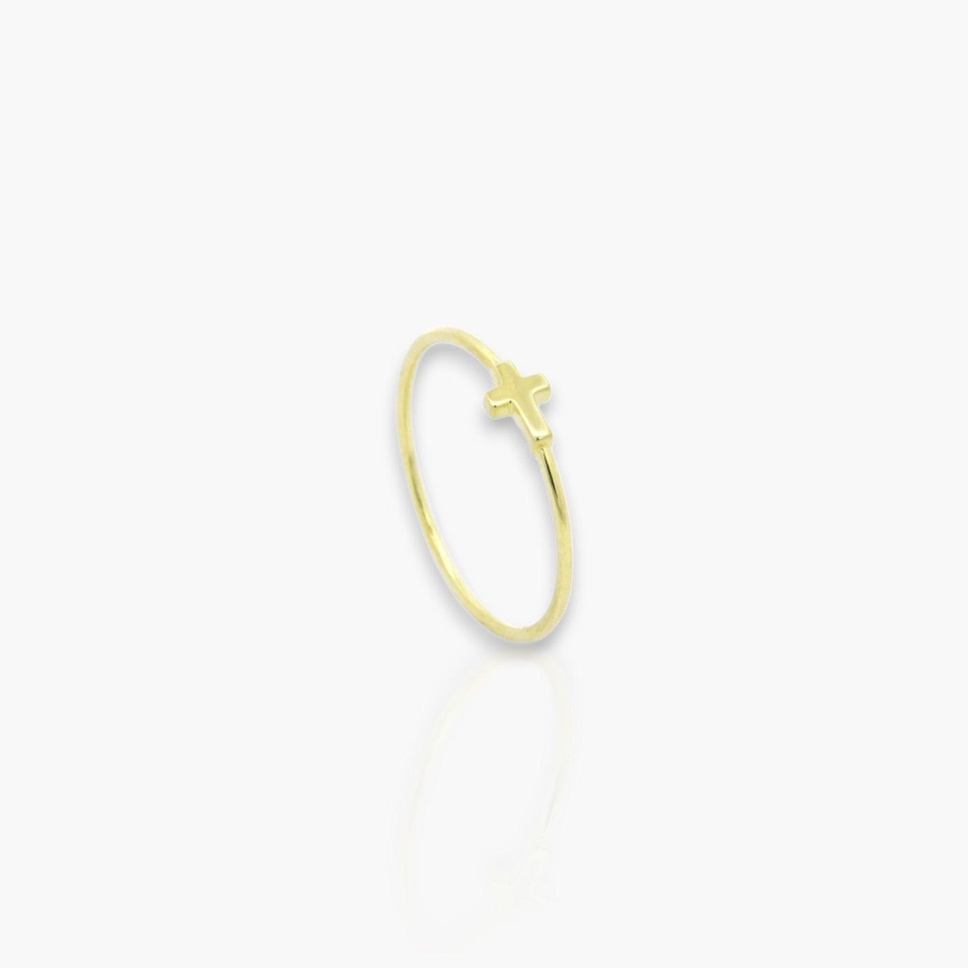 18kt Gold Cross Ring - Moregola Fine Jewelry