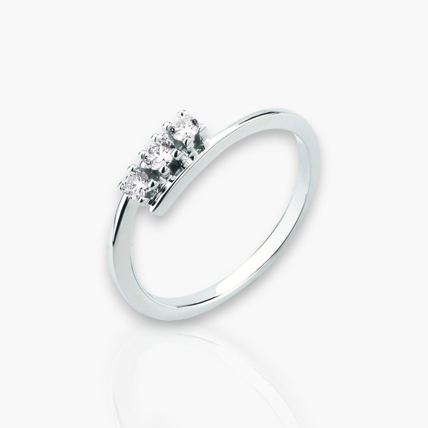 Trilogy Ring 0.13ct diamonds - Moregola Fine Jewelry