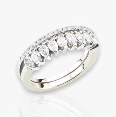 Riviera Ring In White Gold and Diamonds - Moregola Fine Jewelry
