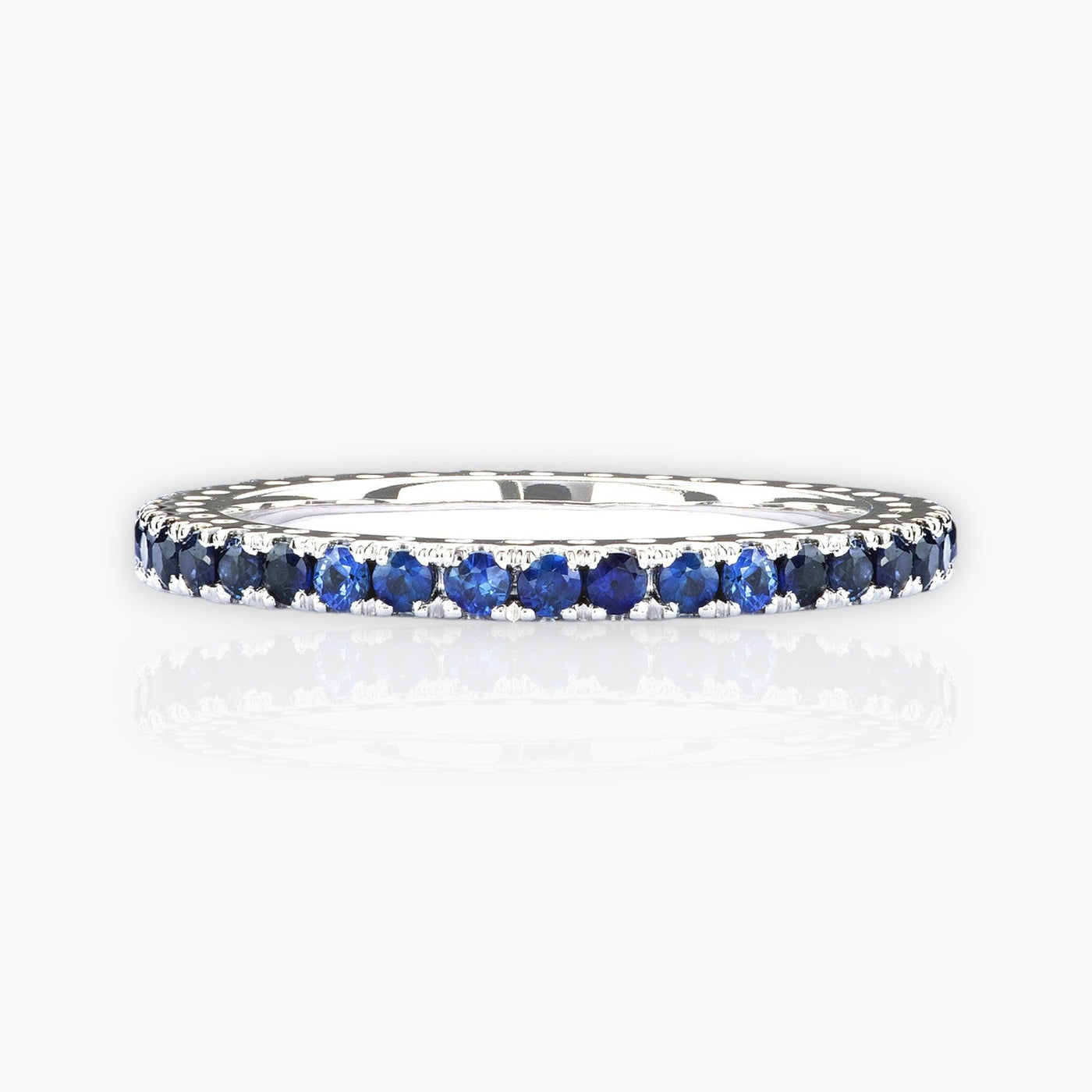 White Gold Eternity Ring with Blue Sapphires - Moregola Fine Jewelry
