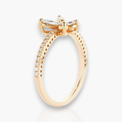 Butterfly Ring With Rose Gold and Diamonds - Moregola Fine Jewelry