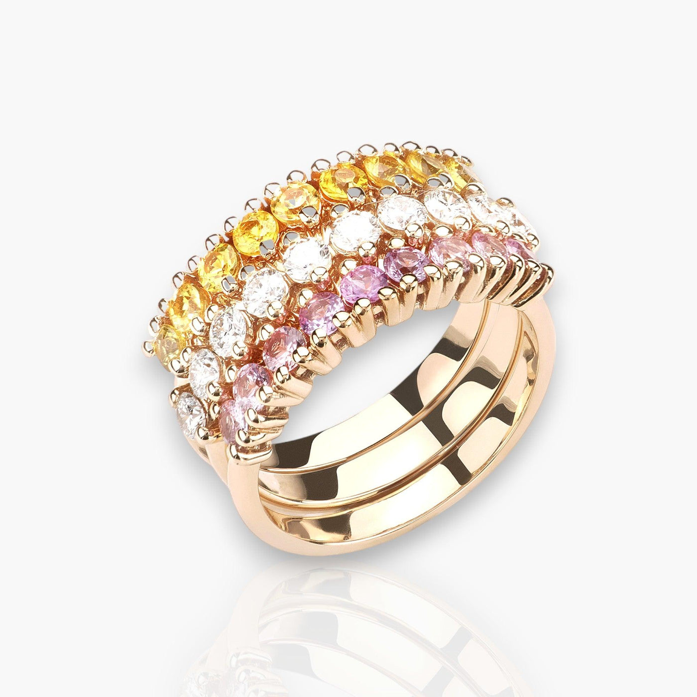 Riviera Ring in Rose Gold With Diamonds - Moregola Fine Jewelry