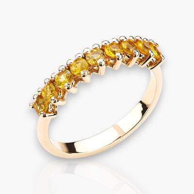 Riviera Ring in Rose Gold With Yellow Sapphires - Moregola Fine Jewelry