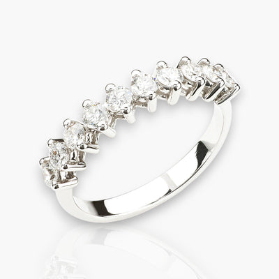 Riviera Ring in White Gold With Diamonds - Moregola Fine Jewelry