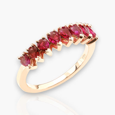 Riviera Ring Rose Gold And Rubies - Moregola Fine Jewelry