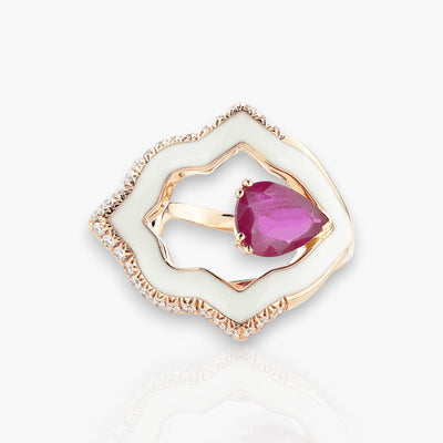 Anime Rock Ring with Ruby - Moregola Fine Jewelry