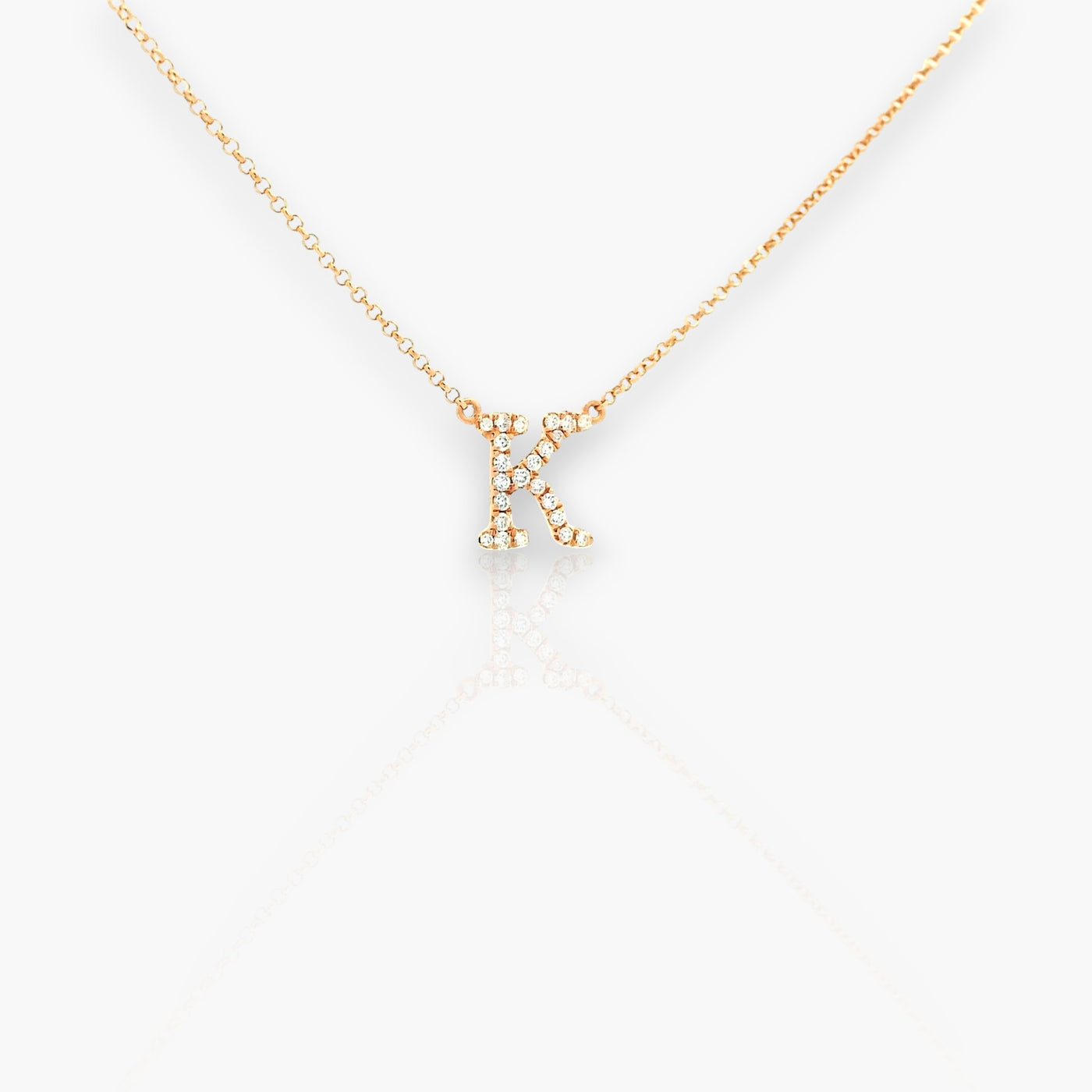 18K Gold Necklace, Letters (A-Z) - Moregola Fine Jewelry