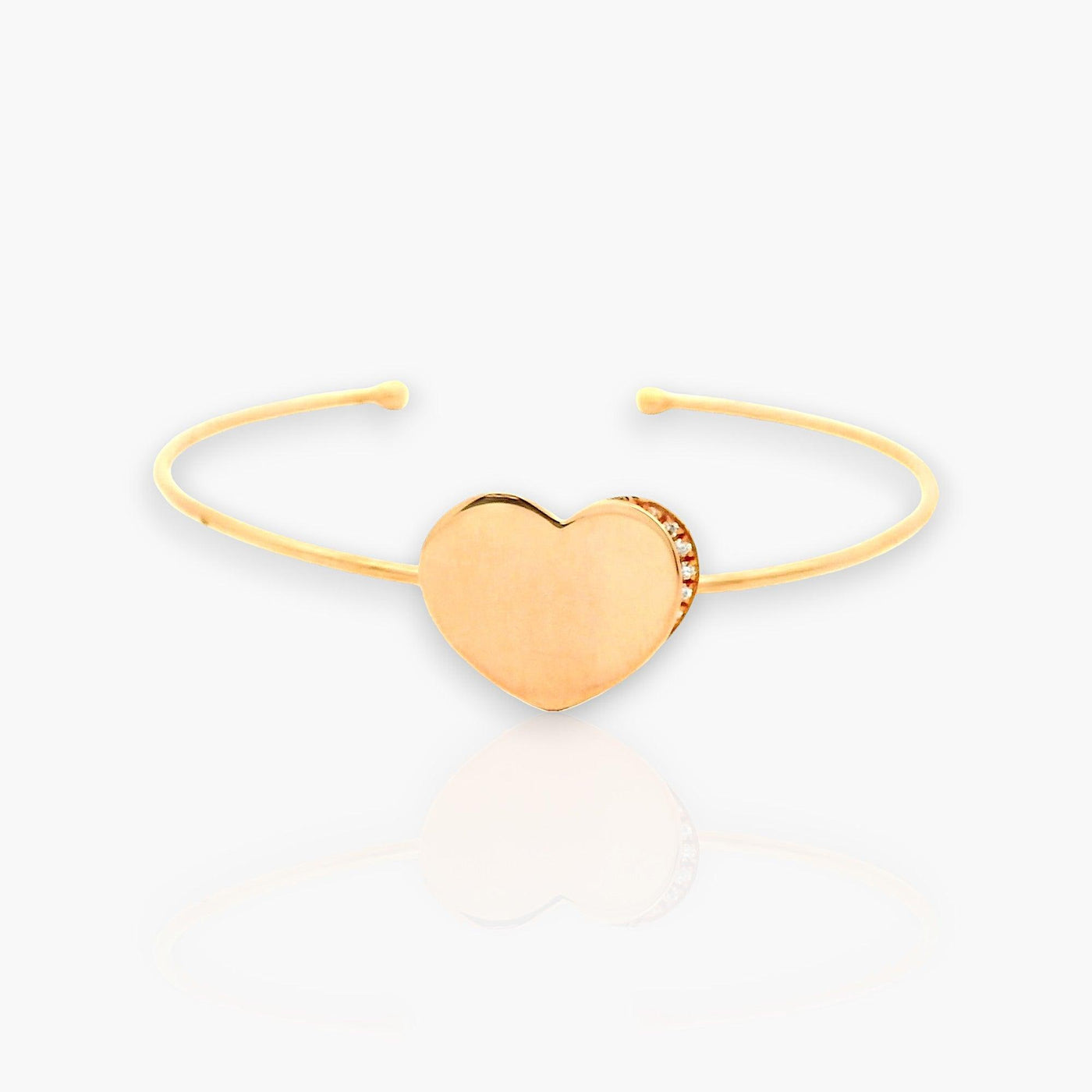 Rose gold bracelet with diamond heart - Moregola Fine Jewelry