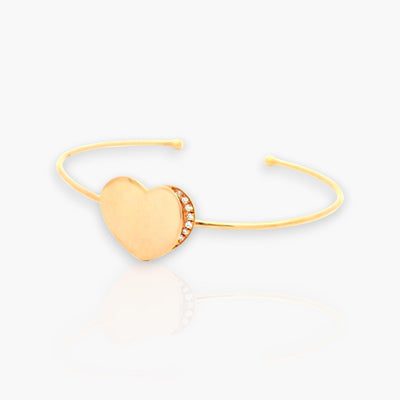 Rose gold bracelet with diamond heart - Moregola Fine Jewelry