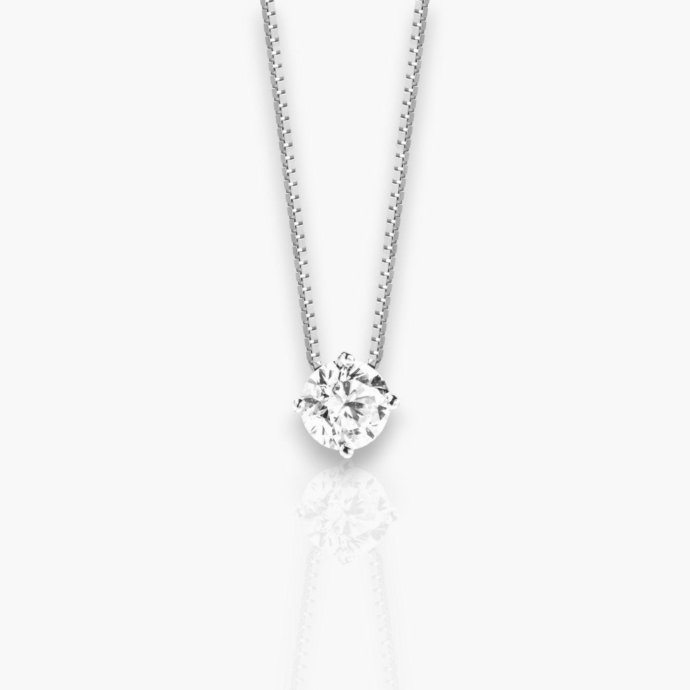 Necklace in White Gold with Brilliant Cut Diamond - Moregola Fine Jewelry